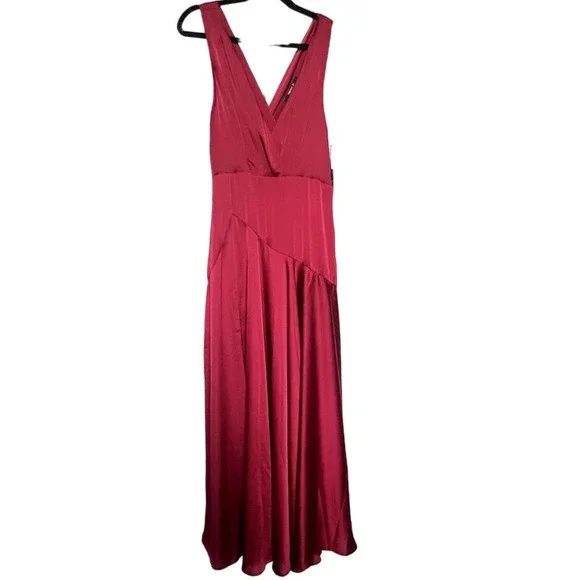 jean flowy dress Contrast-Trim Satin Cami Maxi Dress main image 0